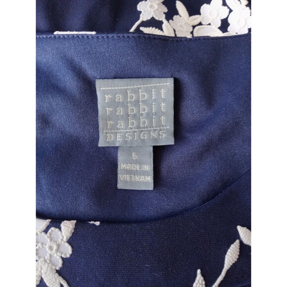 Rabbit Rabbit Rabbit Design Cap Sleeve Fit Flare Women’s Dress Sz 6 - Picture 3 of 13